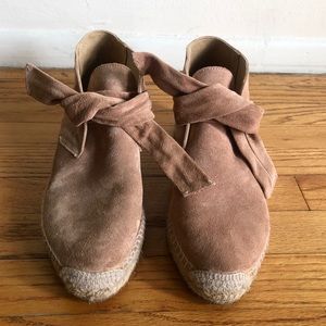 NEW Blush Suede RAG & BONE Gena Espadrille Booties